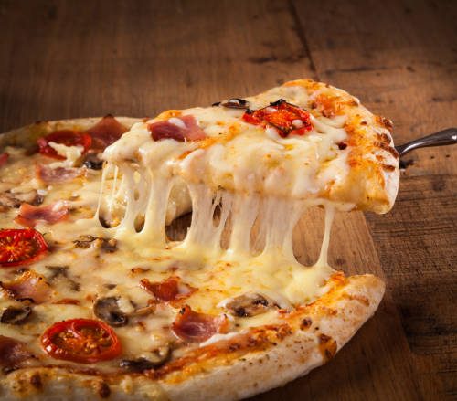 Ham & Roasted Tomato Pizza with Ultra-Stretchy Cheese