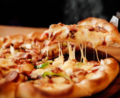 Meat Lovers’ Supreme Pizza with Stretchy Cheese