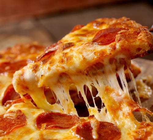 Cheesy Pepperoni Pizza with Bubbly, Stretchy Mozzarella